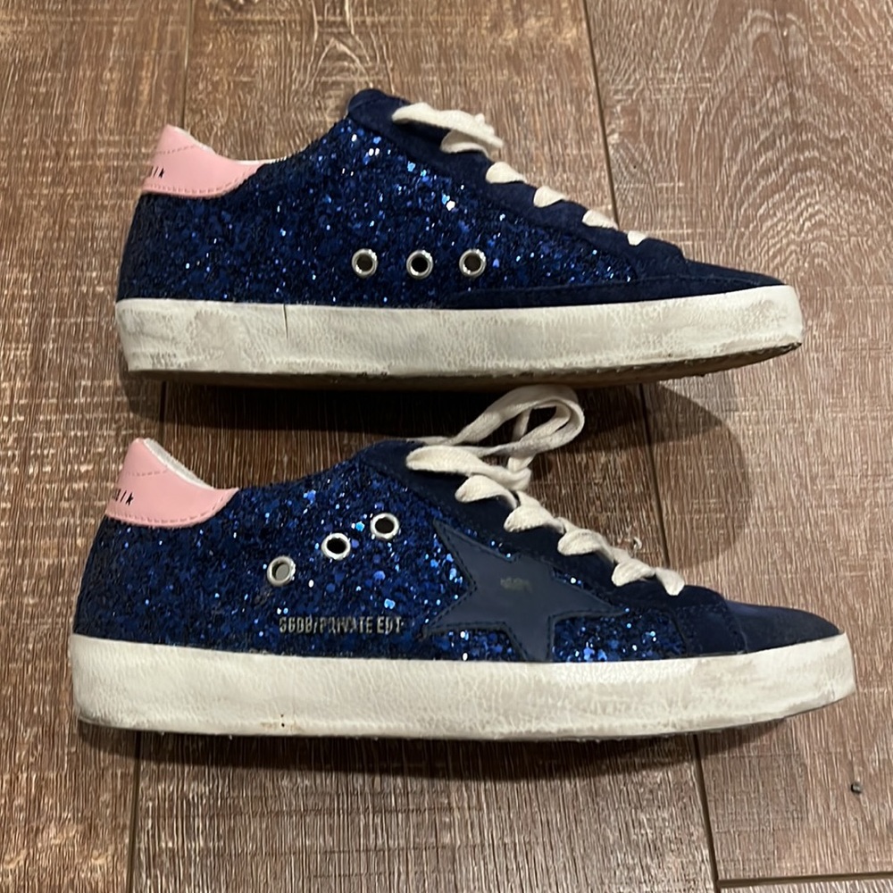 Golden Goose Superstar Leather Glitter Low Top Sneakers - Picture 7 of 13